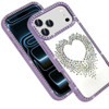 Angel Heart Dazzling Diamond Transparent Hybrid Case for iPhone 18 Pro and iPhone 17 Pro - Purple