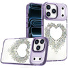 Angel Heart Sparkling Diamond Transparent Hybrid Case for iPhone 18 Pro and iPhone 17 Pro - Purple