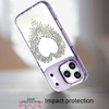 Angel Heart Sparkling Diamond Transparent Hybrid Case for iPhone 18 Pro and iPhone 17 Pro - Purple