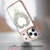 Angel Heart Sparkling Diamond Transparent Hybrid Case for iPhone 18 Pro and iPhone 17 Pro - Rose Gold