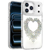 Angel Heart Sparkling Diamond Transparent Hybrid Case for iPhone 18 Pro and iPhone 17 Pro - Silver