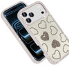 Spread Love Hearts Dazzling Diamond Transparent Hybrid Case for iPhone 18 Pro and iPhone 17 Pro - Beige