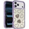 Spread Love Hearts Dazzling Diamond Transparent Hybrid Case for iPhone 18 Pro and iPhone 17 Pro - Purple