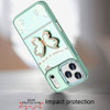 Dazzling Diamond Hybrid Case with Butterfly Stand for iPhone 18 Pro and iPhone 17 Pro - Teal