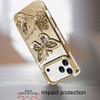 Butterfly Twinkle Glitter Diamond Case for iPhone 18 Pro and iPhone 17 Pro - Gold