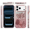 Butterfly Twinkle Glitter Diamond Case for iPhone 18 Pro and iPhone 17 Pro - Rose Gold
