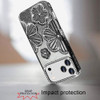 Floral Twinkle Glitter Diamond Case for iPhone 18 Pro and iPhone 17 Pro - Black