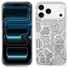 Floral Twinkle Glitter Diamond Case for iPhone 18 Pro and iPhone 17 Pro - Silver