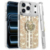 Floral Design Diamond Rhinestone Case with Butterfly Stand for iPhone 18 Pro and iPhone 17 Pro - Gold