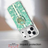 Floral Design Diamond Rhinestone Case with Butterfly Stand for iPhone 18 Pro and iPhone 17 Pro - Green