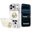 Floral Design Diamond Rhinestone Case with Butterfly Stand for iPhone 18 Pro and iPhone 17 Pro - White