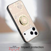 Splendid Four-Leaf Clover Diamond Rhinestone Case with Ring Grip for iPhone 18 Pro Max and iPhone 17 Pro Max - Gold