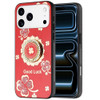 Splendid Four-Leaf Clover Diamond Rhinestone Case with Ring Grip for iPhone 18 Pro Max and iPhone 17 Pro Max - Red