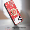 Splendid Four-Leaf Clover Diamond Rhinestone Case with Ring Grip for iPhone 18 Pro Max and iPhone 17 Pro Max - Red