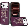 Splendid 3D Butterfly Bling Crystal Diamond Case for iPhone 18 Pro and iPhone 17 Pro - Burgundy