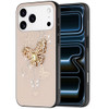 Splendid 3D Butterfly Bling Crystal Diamond Case for iPhone 18 Pro and iPhone 17 Pro - Gold