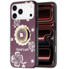 Splendid Four-Leaf Clover Diamond Rhinestone Case with Ring Grip for iPhone 18 Pro and iPhone 17 Pro - Burgundy