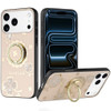 Splendid Four-Leaf Clover Diamond Rhinestone Case with Ring Grip for iPhone 18 Pro and iPhone 17 Pro - Gold