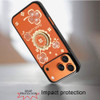 Splendid Four-Leaf Clover Diamond Rhinestone Case with Ring Grip for iPhone 18 Pro and iPhone 17 Pro - Cosmic Orange