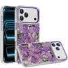 Roses Luxurious Bling 3D Crystal Diamond Case for iPhone 18 Pro and iPhone 17 Pro - Purple