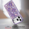Crystal Butterfly Design Epoxy Glitter Hybrid Case for iPhone 18 Pro and iPhone 17 Pro - Purple