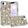 Luxury Crystal Heart Bling 3D Diamond Case for iPhone 17e / 16e - Champagne