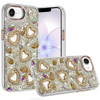 Luxury Crystal Heart Bling 3D Diamond Case for iPhone 17e / 16e - Gold