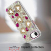 Luxury Crystal Heart Bling 3D Diamond Case for iPhone 17e / 16e - Hot Pink