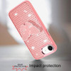 Dazzling Diamond Hybrid Case with Butterfly Grip Stand for iPhone 17e / 16e - Pink