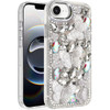Butterfly Luxurious Bling 3D Crystal Diamond Case for iPhone 17e / 16e - Silver