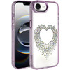 Angel Heart Sparkling Diamond Transparent Hybrid Case for iPhone 17e / 16e - Purple