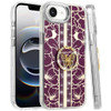 Floral Design Diamond Rhinestone Case with Butterfly Stand for iPhone 17e / 16e - Burgundy