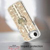 Floral Design Diamond Rhinestone Case with Butterfly Stand for iPhone 17e / 16e - Gold