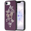 Splendid 3D Butterfly Bling Crystal Diamond Case for iPhone 17e / 16e - Burgundy