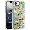 Floral Luxurious Bling 3D Crystal Diamond Case for iPhone 17e / 16e - Green