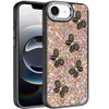 Crystal Butterfly Design Epoxy Glitter Hybrid Case for iPhone 17e / 16e - Black