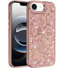 Crystal Butterfly Design Epoxy Glitter Hybrid Case for iPhone 17e / 16e - Rose Gold