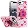 Circular Series Hybrid Case with Rotating Ring Stand for iPhone 17e / 16e - Flowers Pink