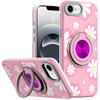 Circular Series Hybrid Case with Rotating Ring Stand for iPhone 17e / 16e - Daisy Pink