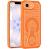 Honeycomb Series Heat Dissipation MagSafe Cooling Case with Rotating Ring Holder Kickstand for iPhone 17e / 16e - Cosmic Orange