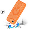 Honeycomb Series Heat Dissipation MagSafe Cooling Case with Rotating Ring Holder Kickstand for iPhone 17e / 16e - Cosmic Orange