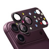 Unibody Matte Metal Tempered Glass Camera Lens Protector for iPhone 18 Pro - Rhinestones Burgundy