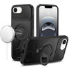 MagSafe Armor Stand Case with Double Finger Ring Holder for iPhone 17e / 16e - Black