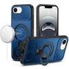 MagSafe Armor Stand Case with Double Finger Ring Holder for iPhone 17e / 16e - Blue
