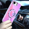Electroplating Chrome Tough Shield Transparent Case with MagSafe Ring Holder for iPhone 17e / 16e - Purple