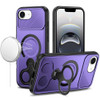 MagSafe Armor Stand Case with Double Finger Ring Holder for iPhone 17e / 16e - Purple