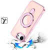 Electroplating Chrome Tough Shield Transparent Case with MagSafe Ring Holder for iPhone 17e / 16e - Pink