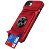 Military Grade All-In-One Ring Stand Case with Card Pocket for iPhone 17e / 16e - Red