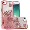 Butterfly Twinkle Glitter Diamond Case for iPhone 17e / 16e - Rose Gold