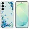 Designer Series Tough Shield Transparent Hybrid Case for Samsung Galaxy A17 5G - Blue Floral Cascade with Sparkles